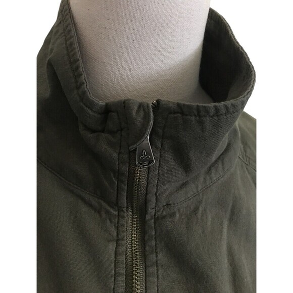 Prana Utility Jacket Women's Size Medium Green Cotton Blend Zip - Picture 4 of 8
